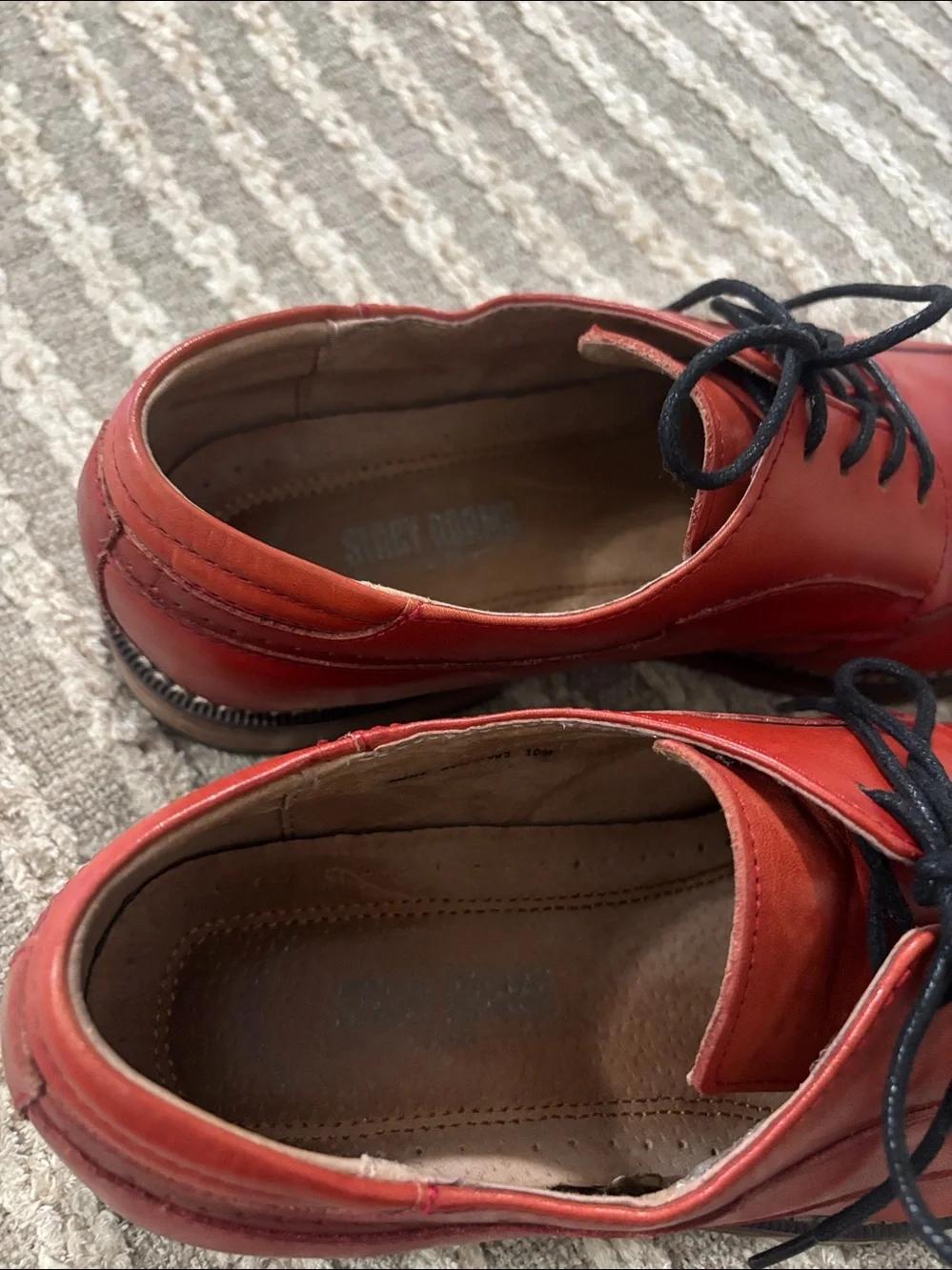 Stacy Adams Fletcher Wingtip Oxford Red Men's Dress Leather Shoes Size: 10